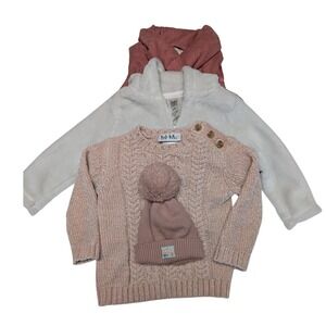 4pc‎ 12 Month Baby Girl Clothes Bundle | Sweater Vest Hoodie Hat